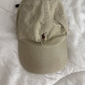 Beige Ralph Lauren Polo Cap with Embroidered Lehigh Logo